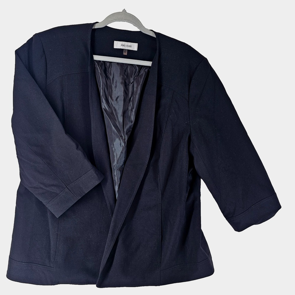 Womens Black Blazer jacket Comfort Plus Size 2X JONES STUDIO NWT MSRP$70